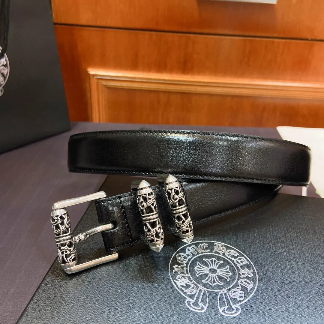 𝐂𝐡𝐫𝐨𝐦𝐞𝐇𝐞𝐚𝐫𝐭𝐬 Crow Heart Rotating Roller Celtic Dragon Pin Buckle Belt [Fixed Style], silver-plated s925 brass buckle with imported oil wax leather belt, very cool. Width 3.0cmp520
